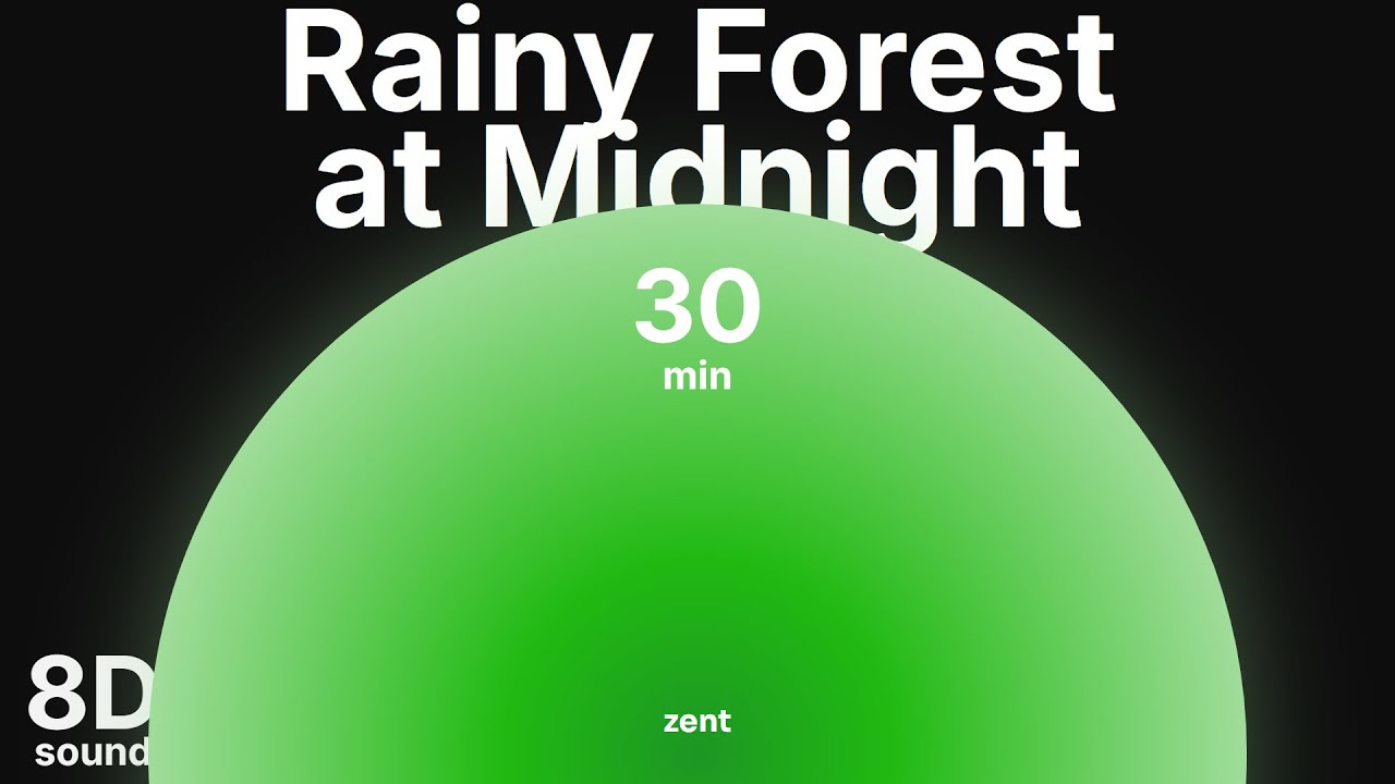 30 Minutes Walking Through a Rainy Forest at Midnight with 8D Sound & Music for Deep Calm