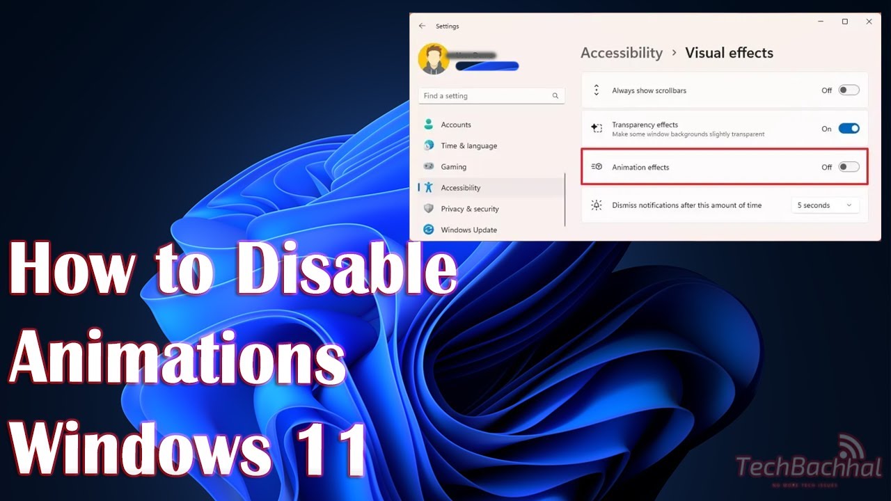 How to disable animations in Windows 11