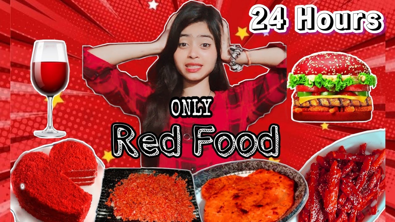 I Only Ate Red Food For 24 Hours Challenge | Fruti Gupta Vlogs