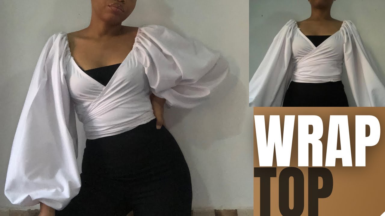 How to sew an off shoulder wrap top (beginner friendly sewing tutorial)