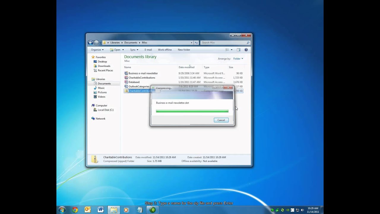 How To Create a Zipped Folder/File
