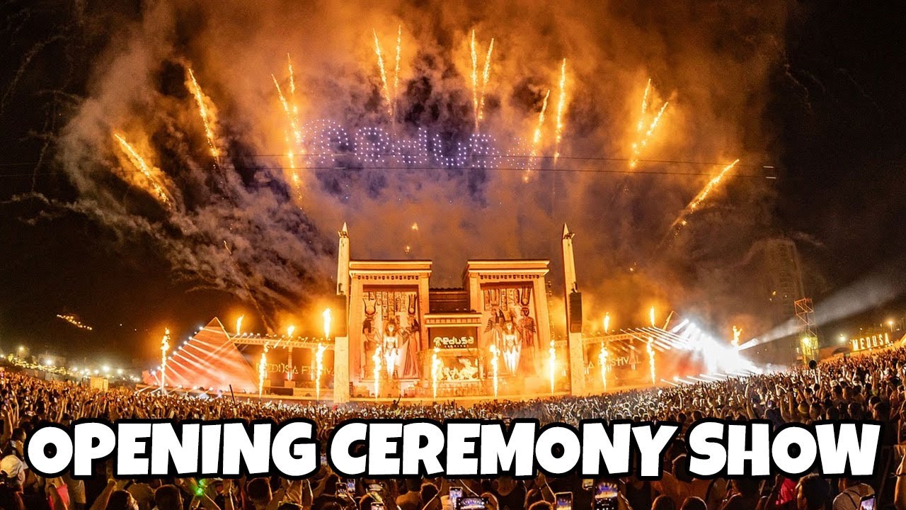 OPENING CEREMONY SHOW MEDUSA FESTIVAL 2024 VIERNES 9 AGOSTO CON FUEGOS ARTIFICIALES Y DRONES