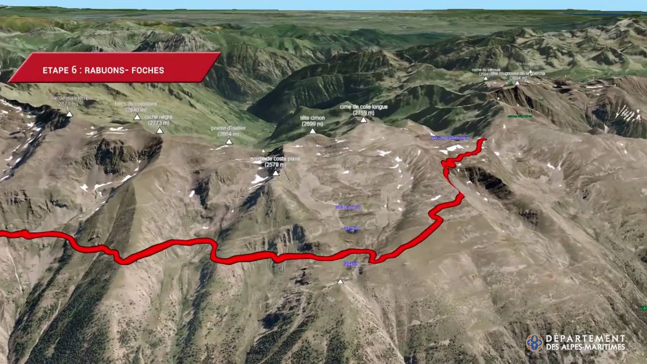 La Grande Traversée du Mercantour : parcours 3D