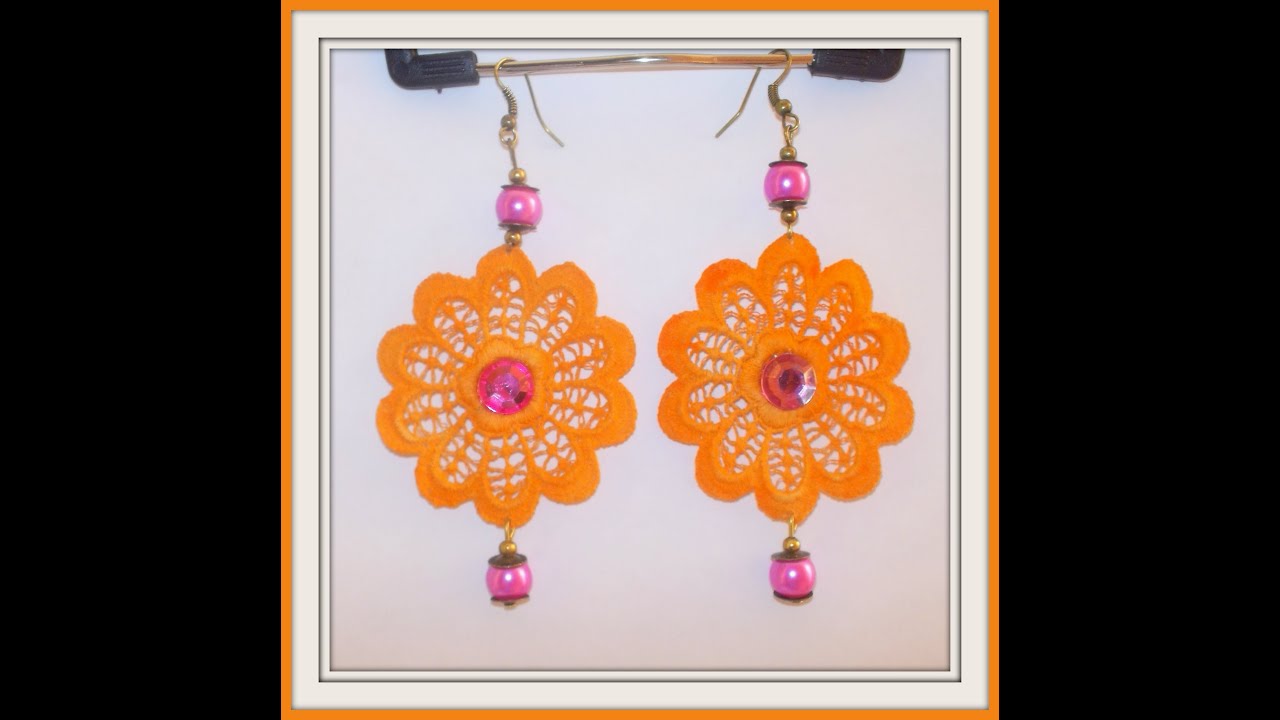 TUTORIAL:Macramè Lace : Such as starch and coloring the lace and realize earrings