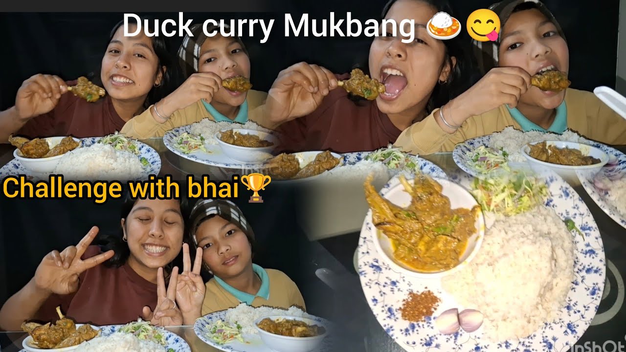 Vlog-148 Challenge with bhai 😋🏆 // spices duck curry 🍛 🤤