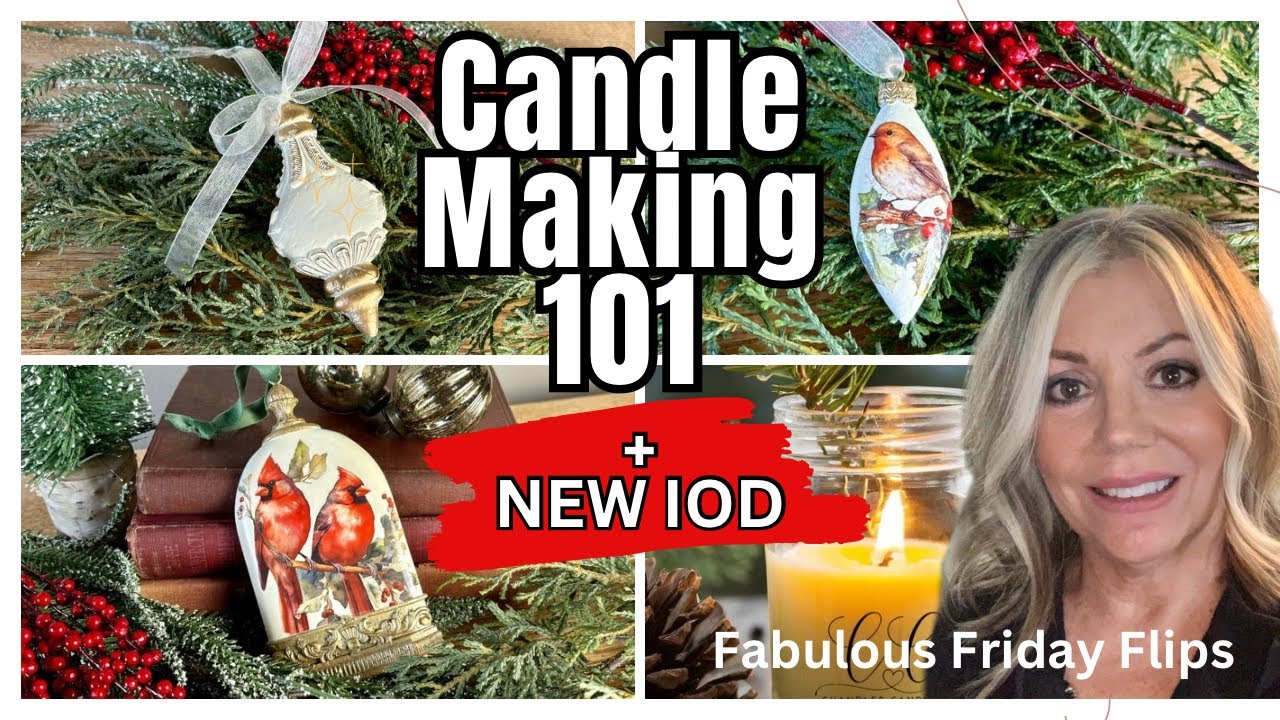 How to Make Soy Candles & Vintage-Inspired Holiday Ornaments with IOD
