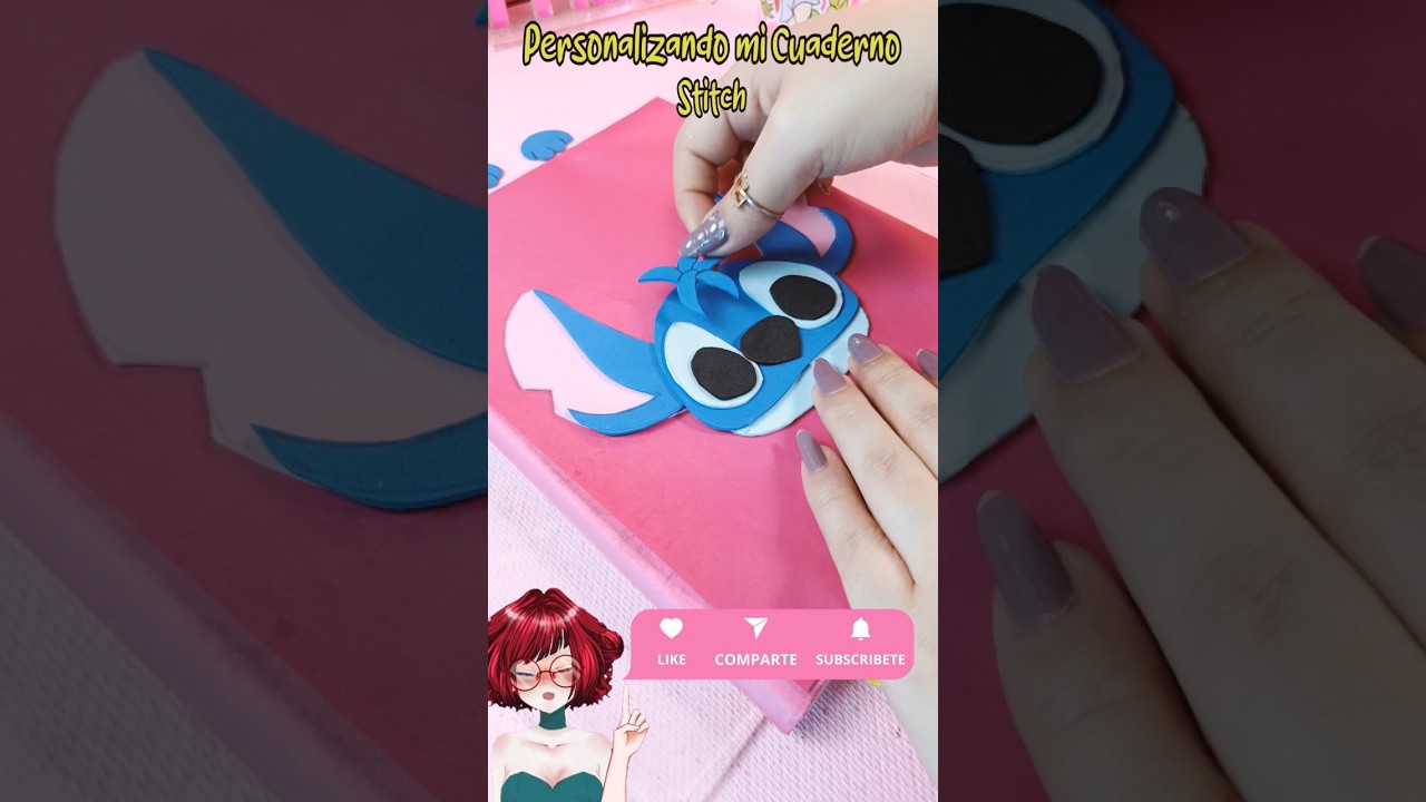 💙 Personalizo mi cuaderno #stitch con #foamy #liloystitch #papercraft #manualidades #fanart #cute