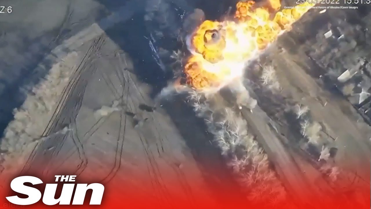 Explosive drone footage shows Ukrainian army 'destroying Russian Z tank'