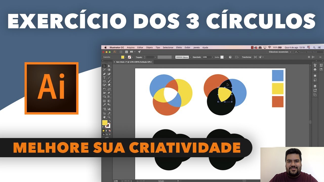 Exercício dos 3 círculos - Criar logo no Illustrator de forma prática