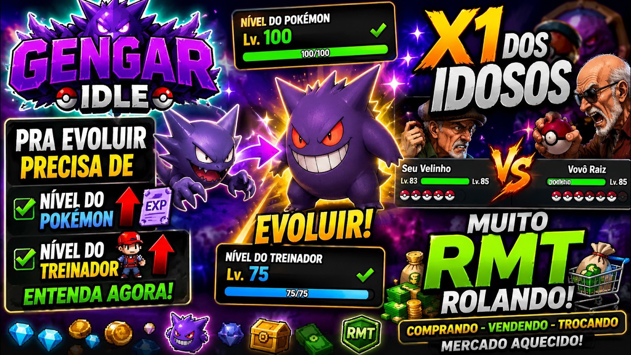 COMO EVOLUIR POKEMON NO GENGAR IDLE E UPAR A RARIDADE DELE