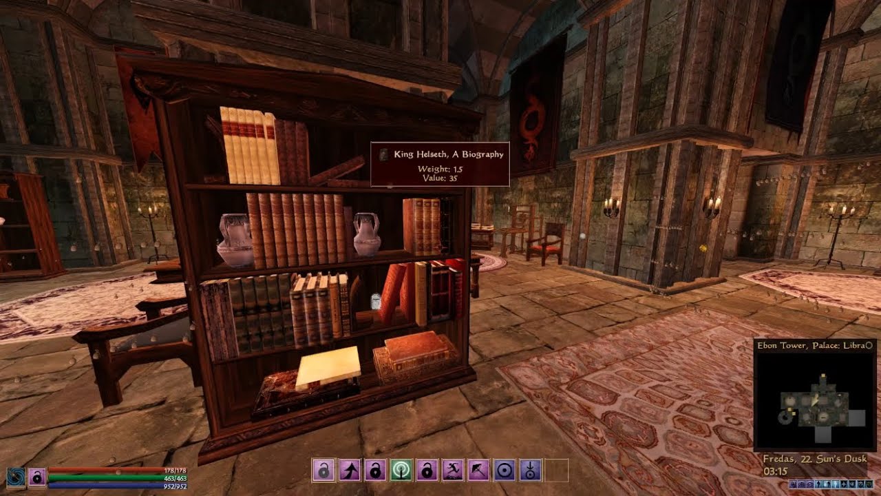 Open Morrowind - Stealing Every Book in Old Ebonheart Palace Library