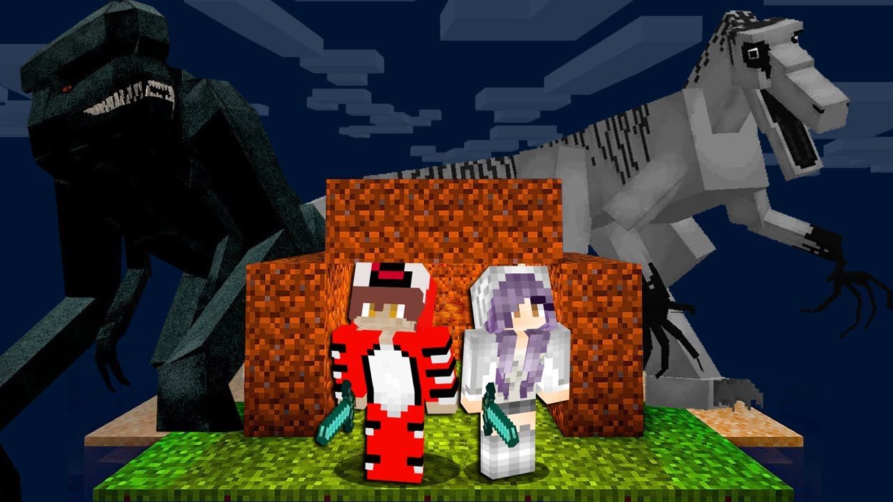 Sobreviví a Dinosaurios De Terror en una Isla Desierta en Minecraft...🦖