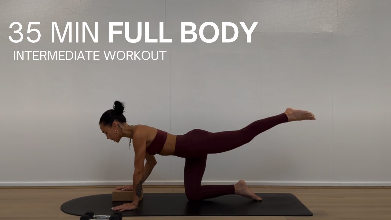 35 MINUTE FULL BODY WEIGHTED PILATES WORKOUT | Yoga Block & Weights | Strength x Pilates