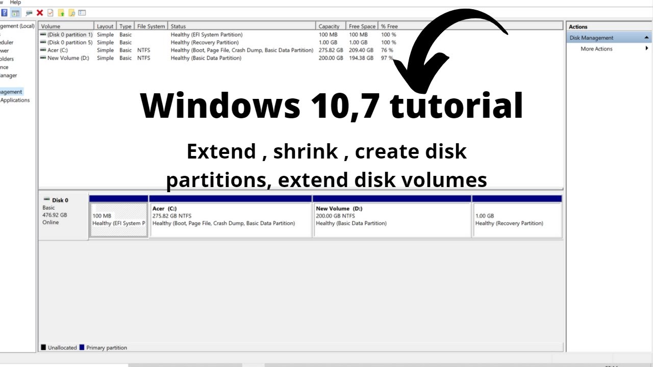 How to create disk partition on windows 10