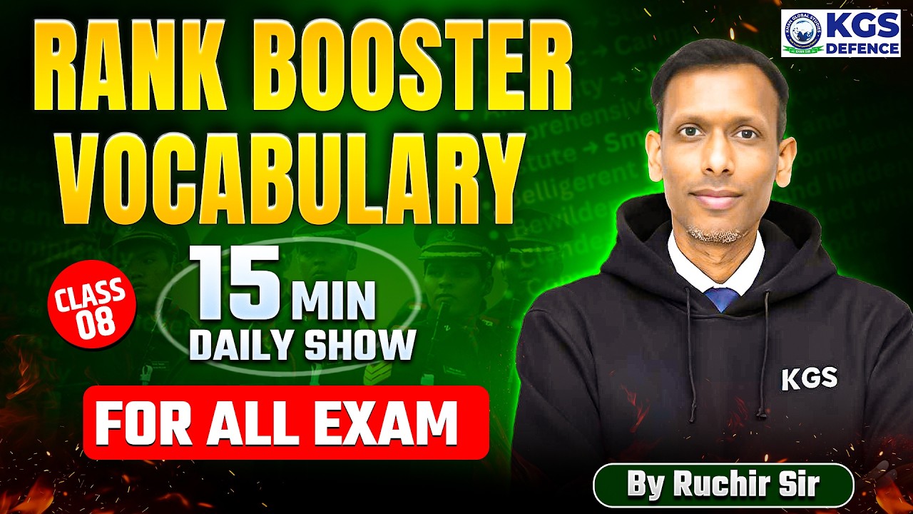 Vocabulary 15 Minute Daily Show | Day 8 | Rank Booster Vocabulary Show for All Exams | by Ruchir Sir