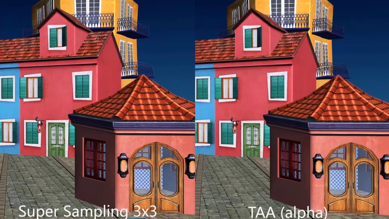 Known issue: Super Sampling vs TAA Compare
