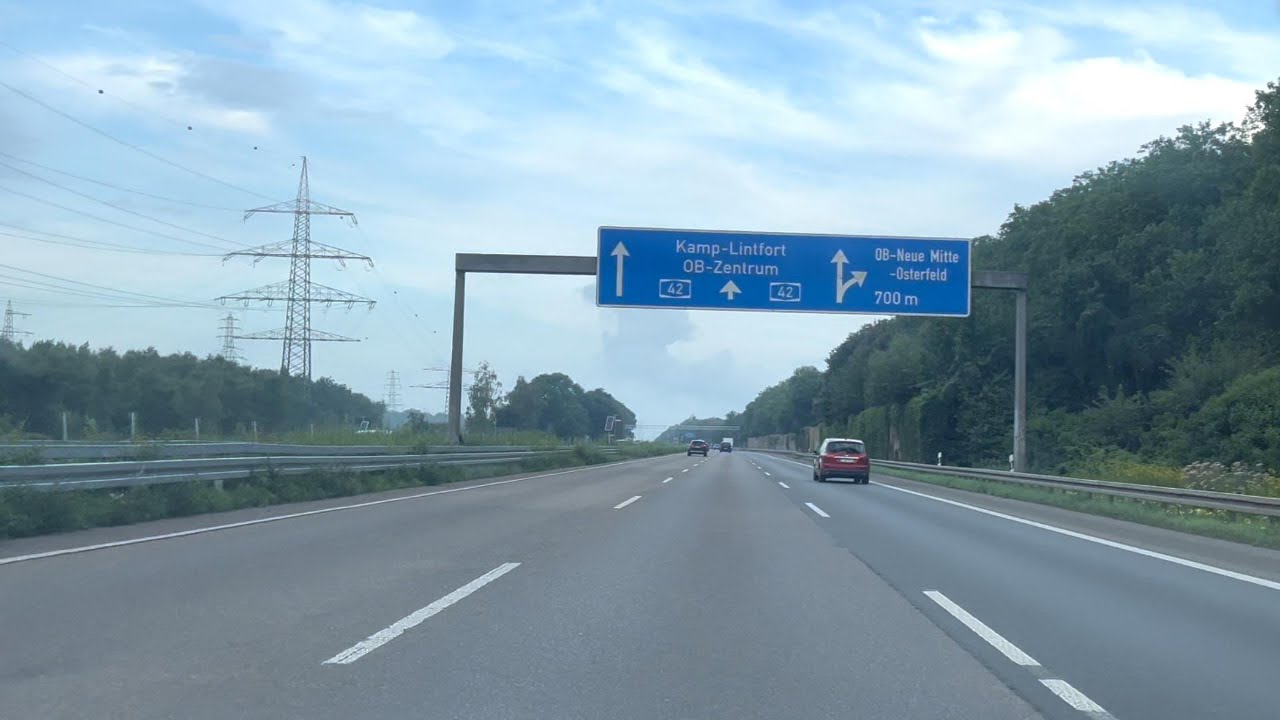 4k Relaxed Driving on the Autobahn in Germany from Essen to Duisburg