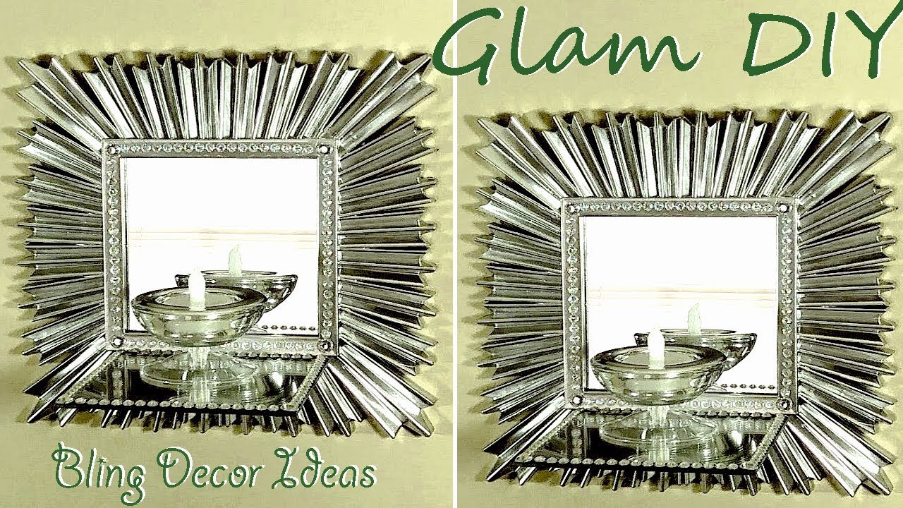 Dollar Tree DIY Glam Bling Candle Wall Sconces