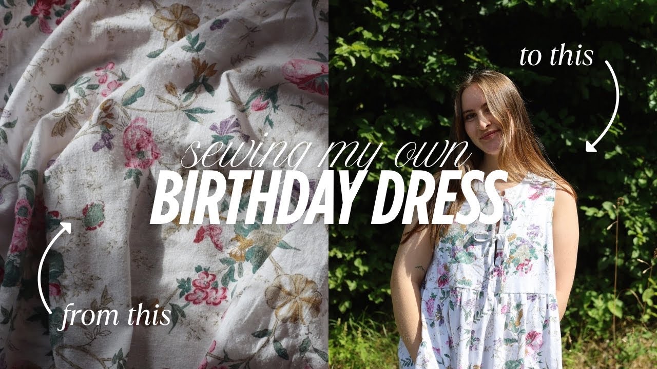 Turning Old Bedding Into My Dream Birthday Dress | Cozy Sewing Vlog