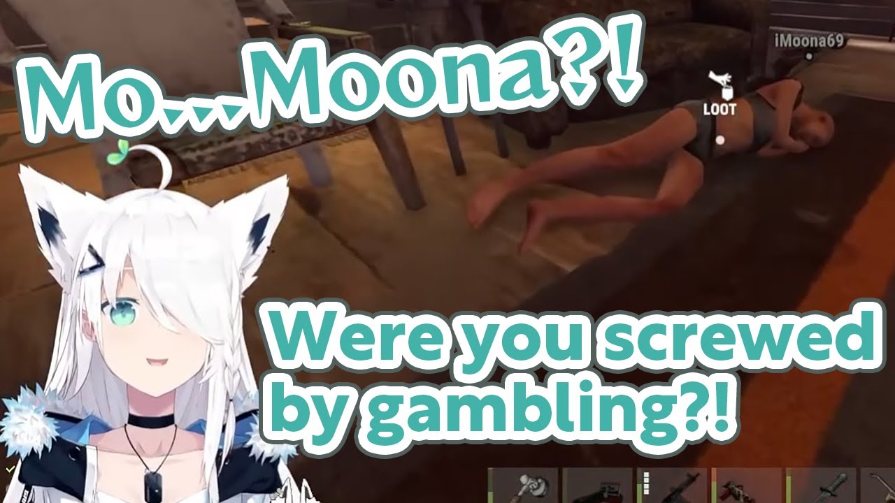 Fubuki found Moona, who seemed to be screwed by gambling【Rust/Hololive Clip/EngSub】