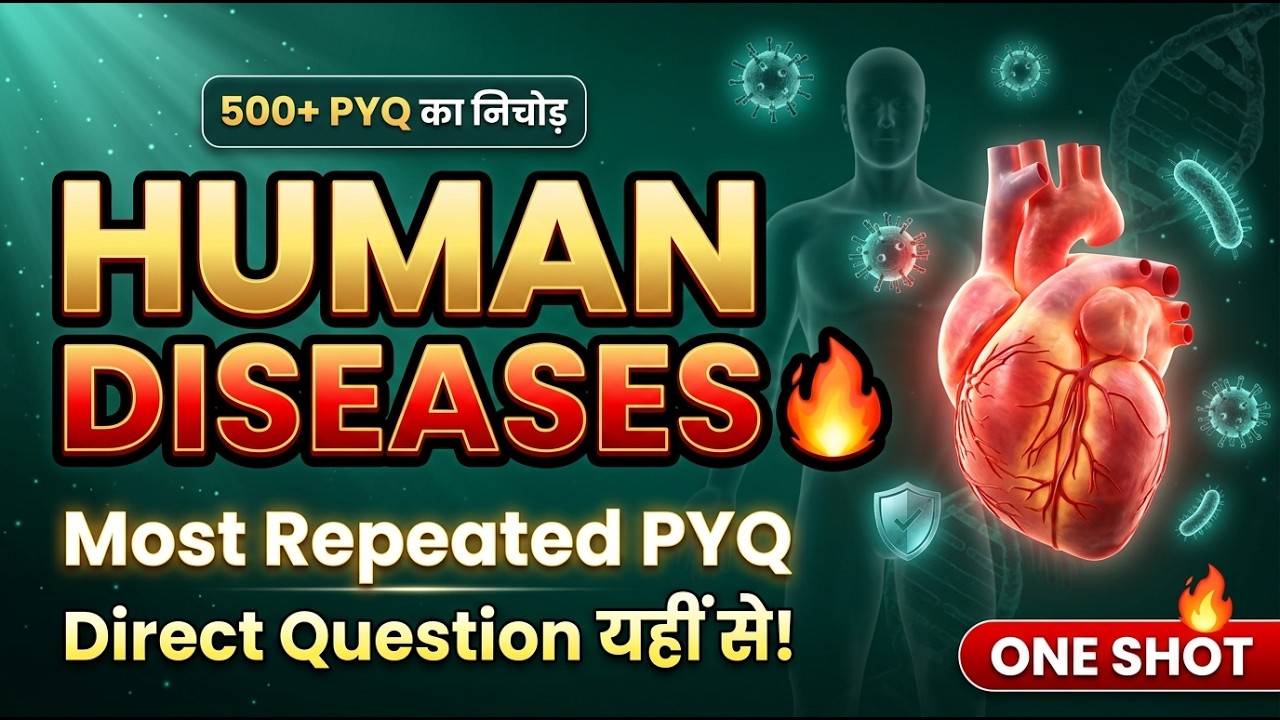 🔥HUMAN DISEASES – Most Repeated PYQ | ONE SHOT Revision | Direct Question यहीं से! | Biology for TET