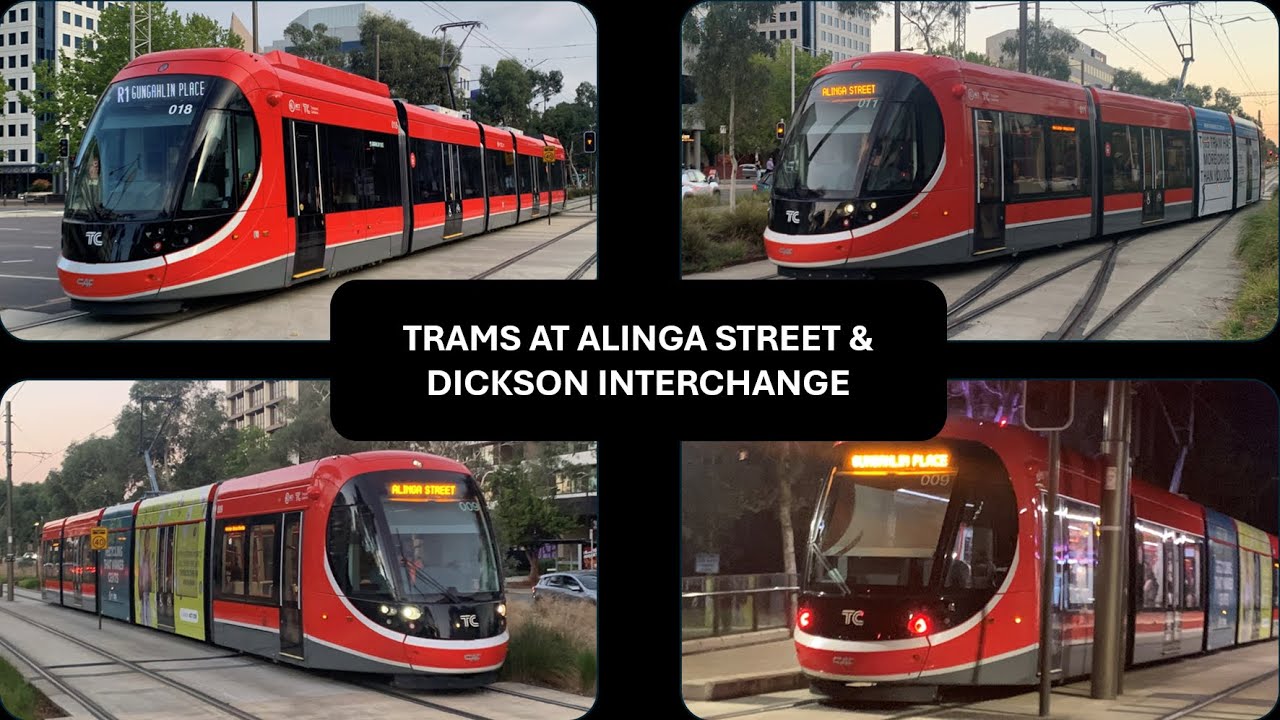Trams at Alinga Street & Dickson Interchange