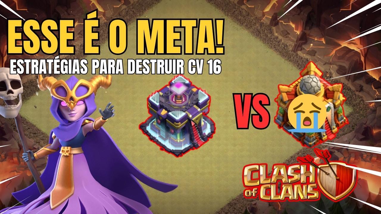 ABSURDO! TOP 3 MELHORES ATAQUES CV 15 NO CLASH OF CLANS, DESTRÓI QUALQUER CV 16