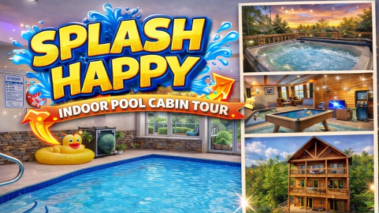 INDOOR POOL, ARCADE |SPLASH HAPPY|  Full Cabin Tour The Smokies