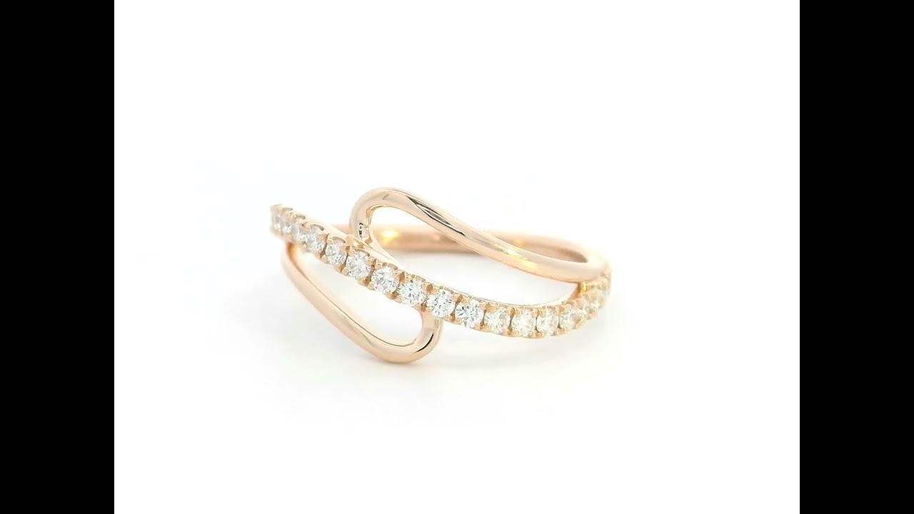 Open Wrap Diamond Ring in 18K Rose Gold – Modern Bypass Design