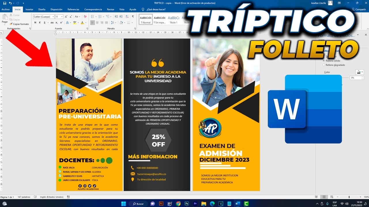 ✅ Word | Como Hacer un Tríptico, Broshure o Folleto en Word  | MÉTODO FACIL |