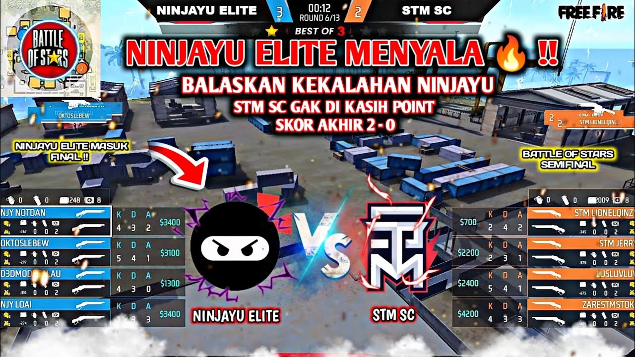 FULL MATCH !! NINJAYU ELITE VS STM SC BATTLE OF STARS SEMIFINAL - Free fire