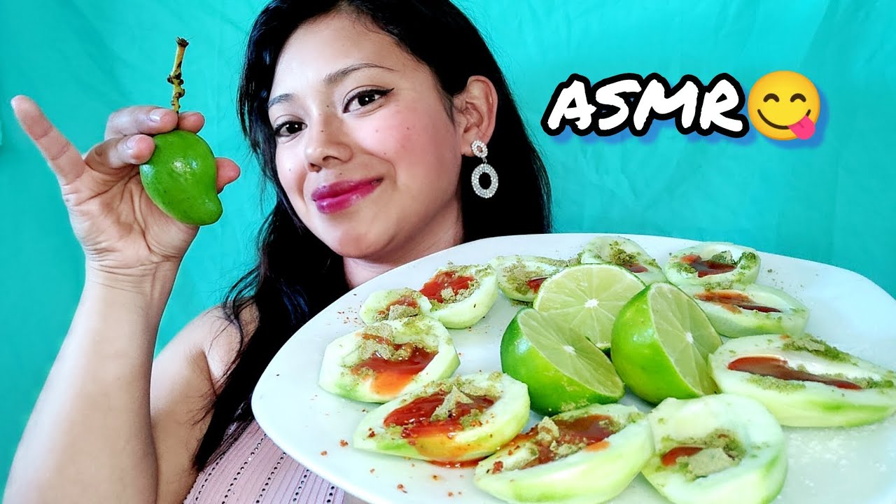 🥭💥 ASMR Mangos verdes | Crujientes, ácidos y deliciosos