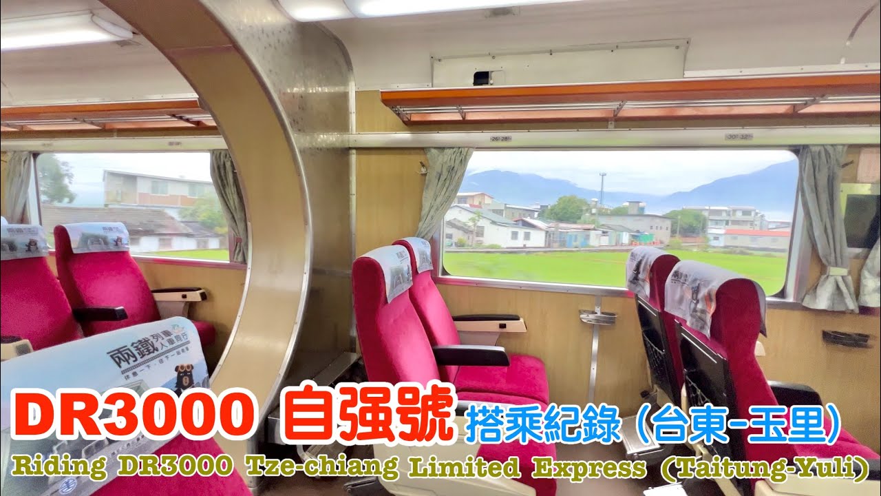 【Тайваньская железная дорога, TRA】 DR3000 DMU Tze-chiang Limited Express Ride | Тайтунг-Юли
