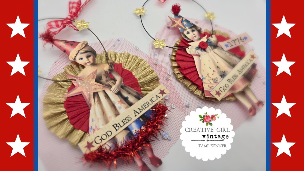 How to make a Patriotic Pixie Doll Ornament ~ 4th of July Decorations #holidaycrafting