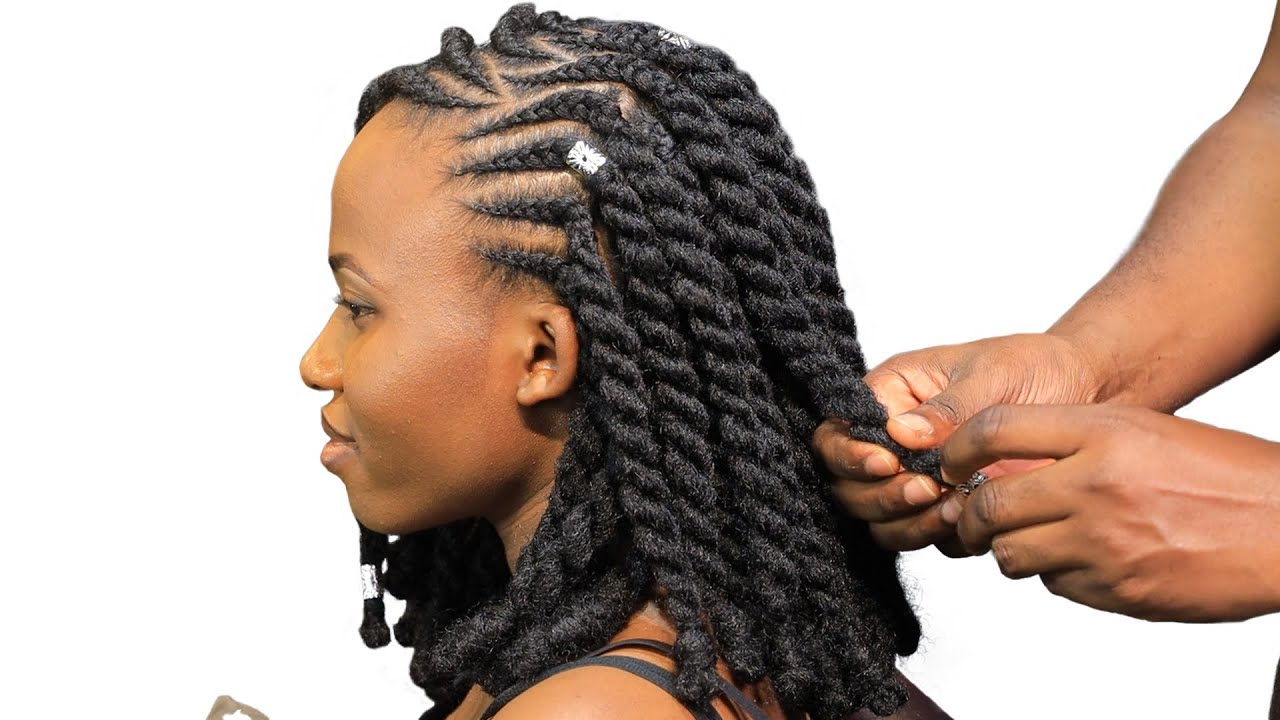 How To Feed-In Natural Kinky Hair Tutorial. Final Method.
