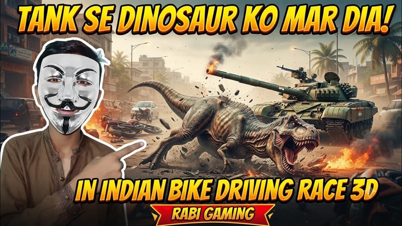 Tank vs Dinosaur 🔥 Epic Attack in India Bike Driving 3D🦖