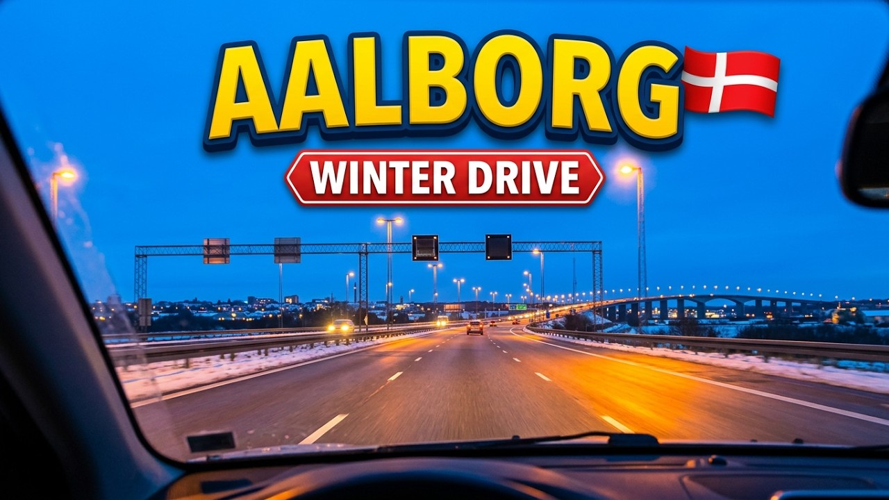 Scenic Drive Through Denmark | Limfjordstunnelen, E45 Highway & Cozy Suburb in 4K
