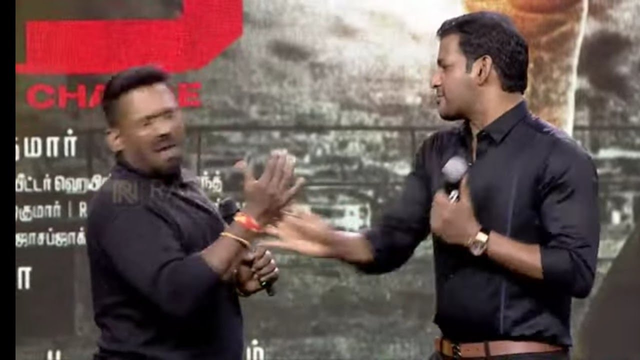 Robo Shankar ஐ மேடையில் அடித்த Vishal! காண்பவர் அதிர்ச்சி! Laththi டீஸர் லான்சின் நிகழ்வு! VIRAL!!