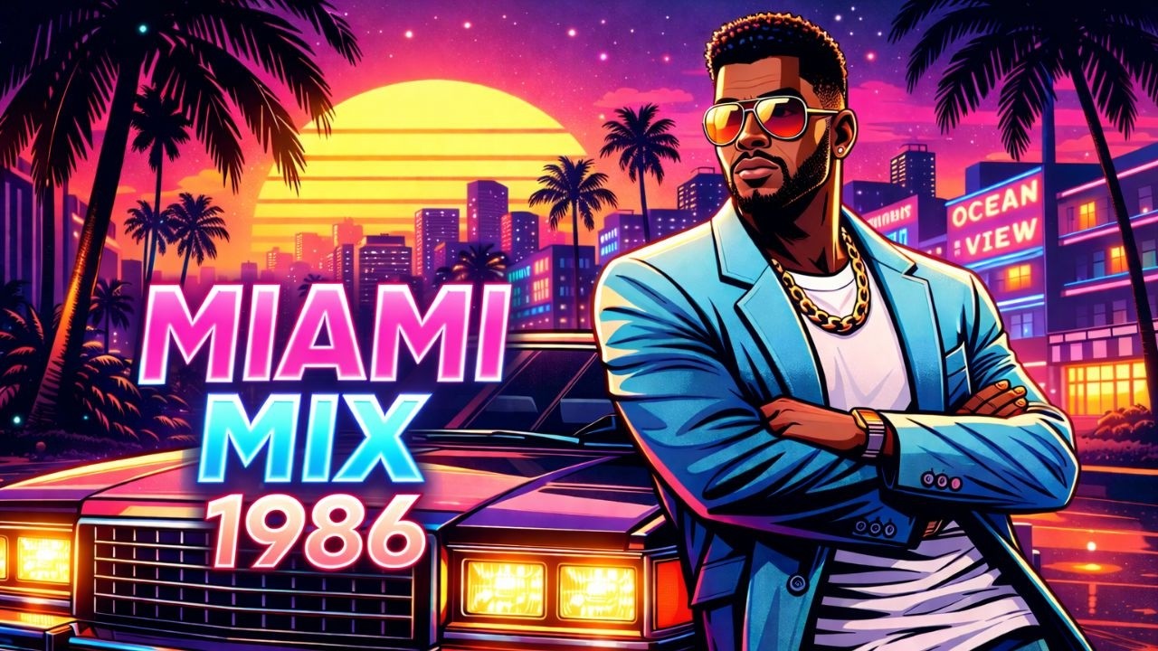 Miami Night Drive 1986 🌴🚗 | 80s Synthwave Instrumental Hits (No Vocals)