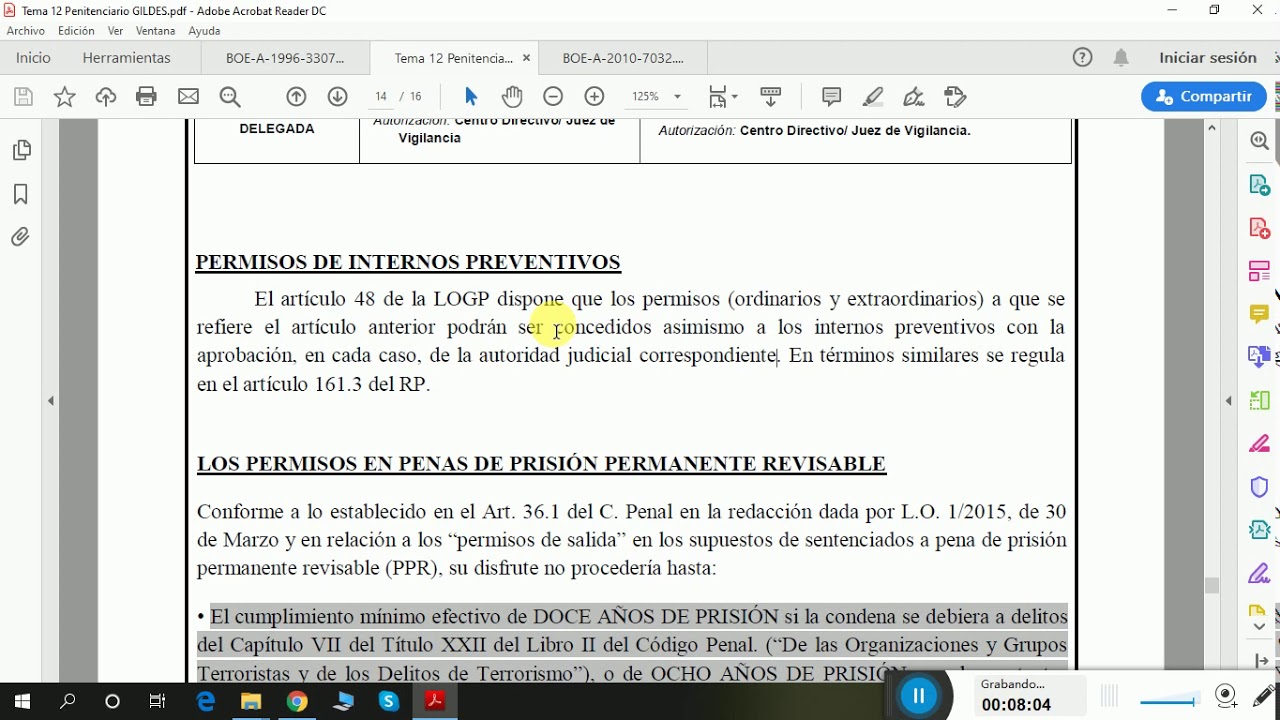 Vídeo Explicativo 6 Permisos Procedimiento de concesión 3 Tema 12 Penitenciario 2020