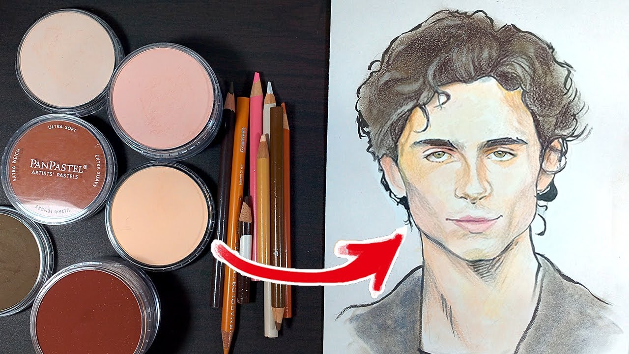 Dibujando con Pasteles Pan Pastel a Timothée Chalamet