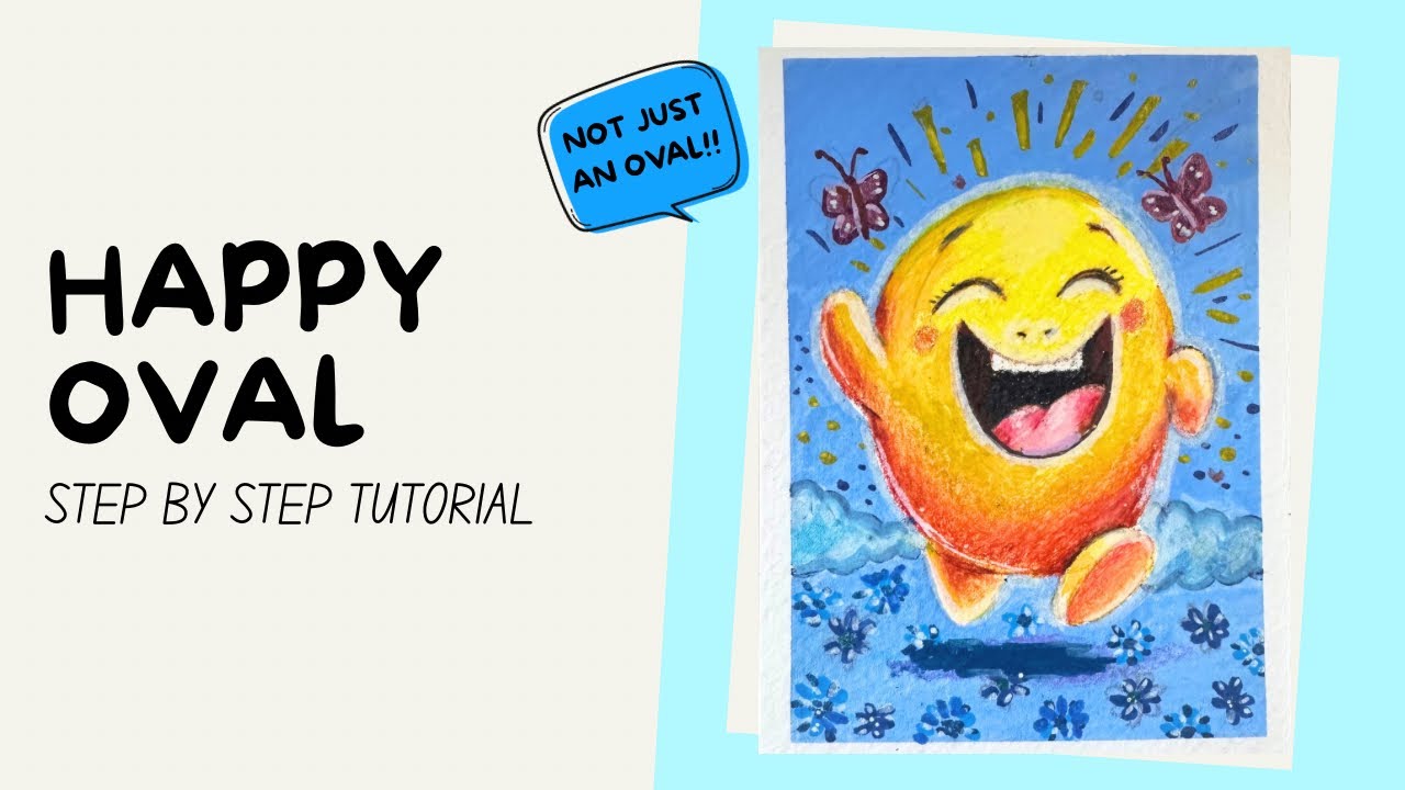 Happy Oval Art Tutorial | Easy, Relaxing and Fun Drawing for Beginners 