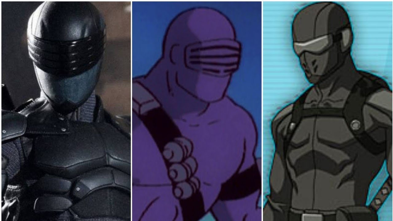 Эволюция «змеиных глаз» в мультфильмах и фильмах (G.I. Joe)