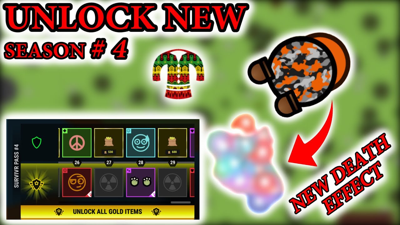 BUY NEW PASS SEASON 4 +18 KILLS  x15 scope +NEW DEATH ANIMATION & MORE ! | Surviv.io