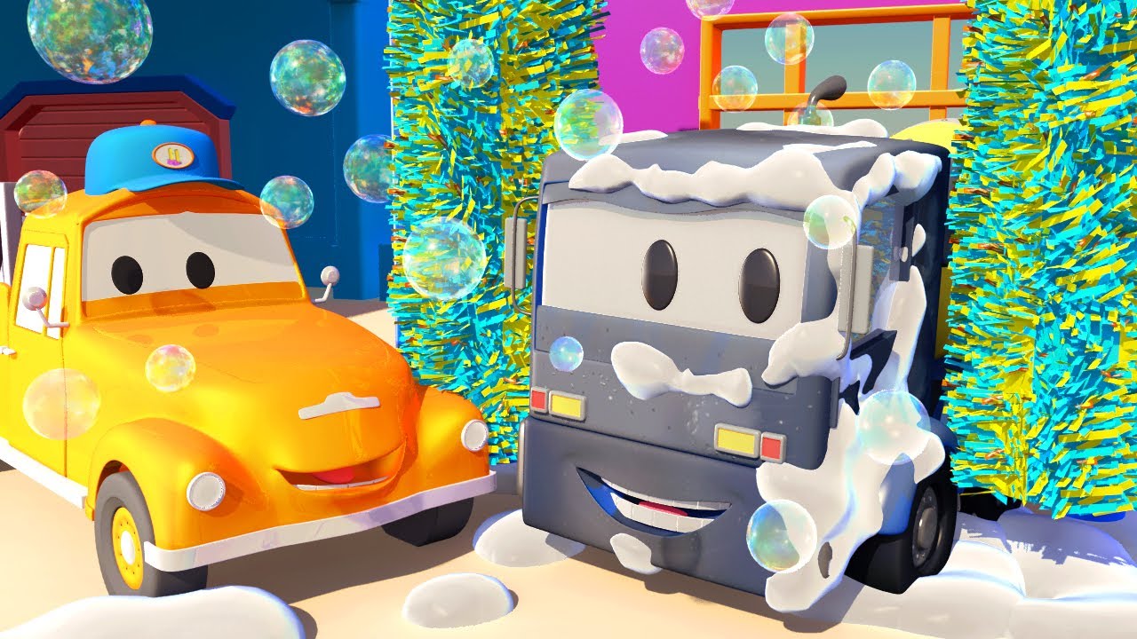 Christof de Cementwagen - Tom de takelwagen's Wasstraat in Autostad 💧 Cartoons voor kinderen