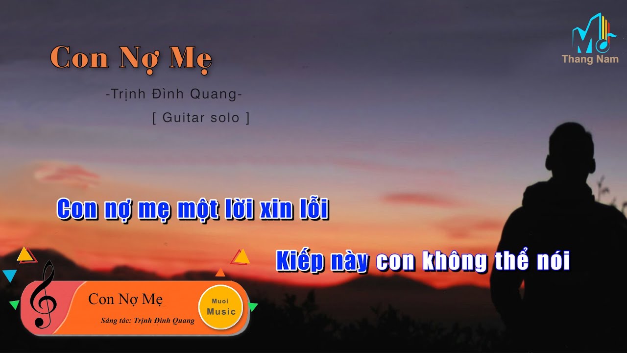 [Karaoke] Con Nợ Mẹ - Trịnh Đình Quang (Guitar Solo Beat), Muối Music | Tháng Năm