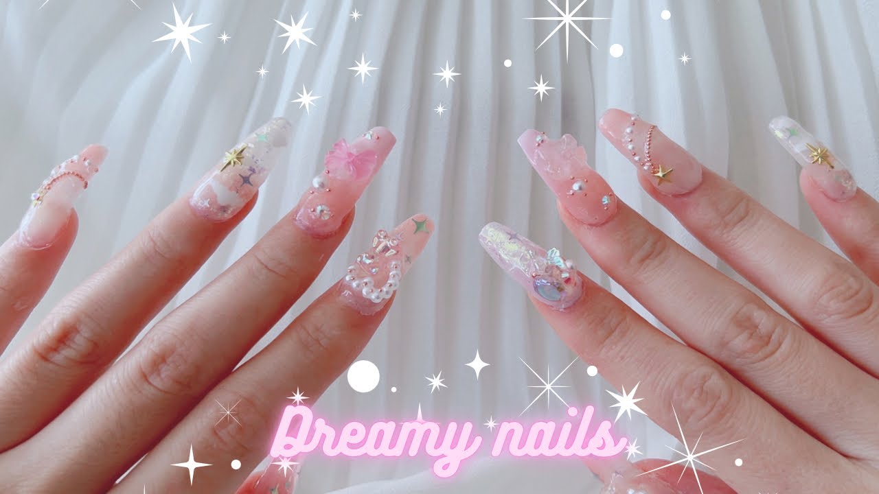 [cc] self nail | Dreamy Iridescent nails 🌟🩷 Nail art at home, Nail tip (gelx) extension, ASMR