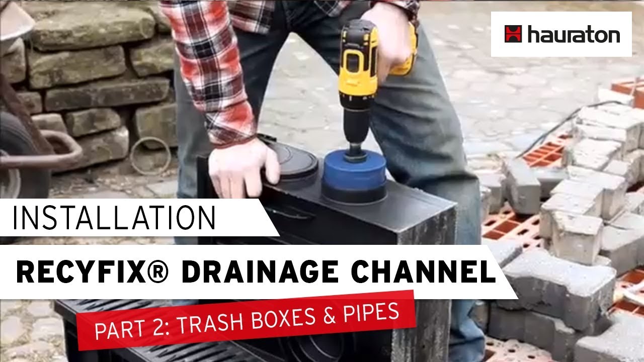 Installation of RECYFIX&reg; Drainage Channel | Part 2: Installing the Trash Box and Pipe Connection