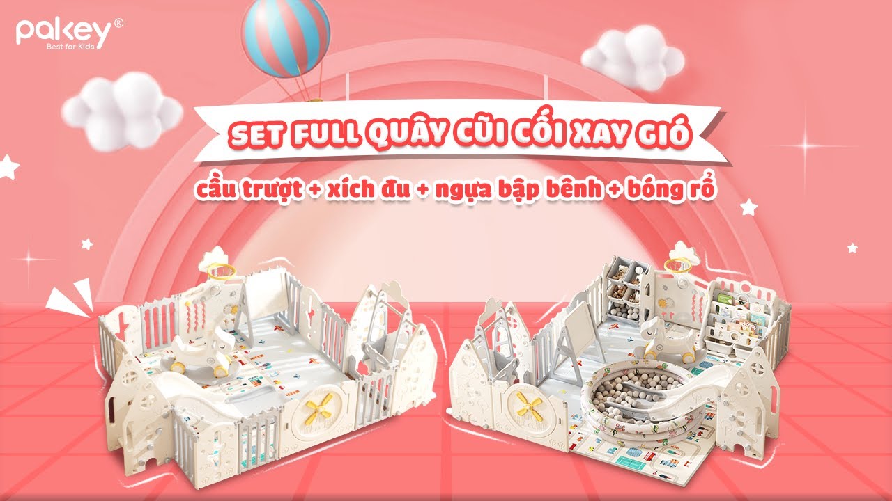 Giới thiệu set quây cũi liên hoàn Pakey Cối Xay Gió 6 tiện ích