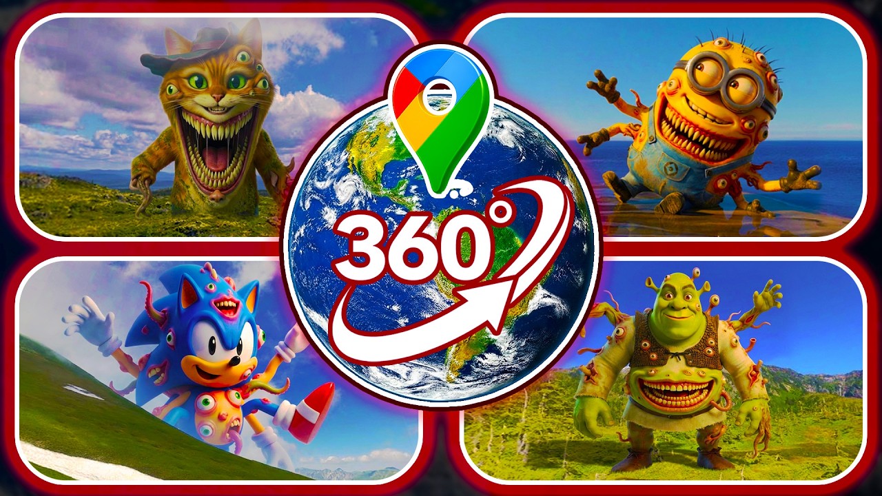 TOP 4 Scary Giant Characters Found on Google Maps! | VR 360°